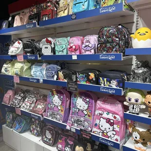 Sanrio backpacks and lunchboxes
