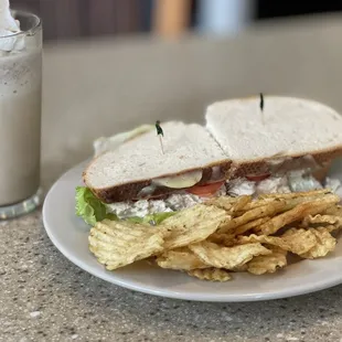 Tuna salad and a frozen Chai