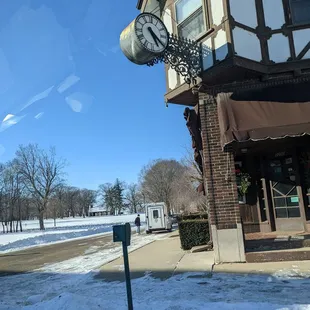 Right outside Kappel's clock shop.