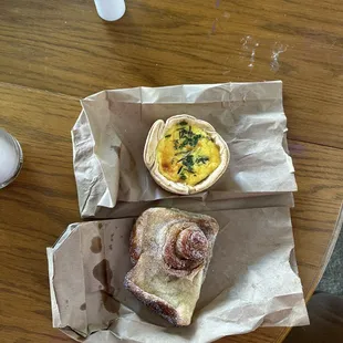 morning bun and quiche