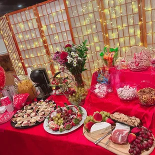 Appetizer table in private room