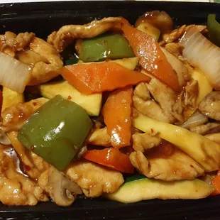 Kung Po Chicken. Tender pieces of meat.