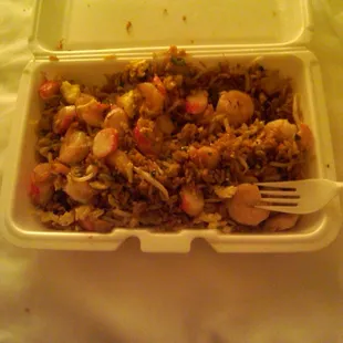 crab and shrimp fried rice