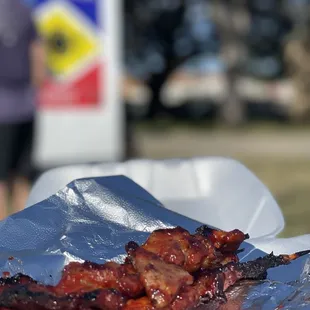 a plate of bacon