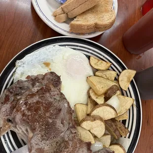 Steak &amp; Eggs with Wheat Toast