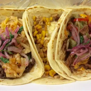 Steak, chicken and pork tacos from the "Recommendations" board