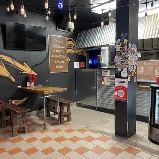 the inside of a restaurant