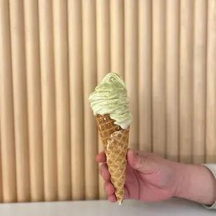 Matcha Mango in a Cone
