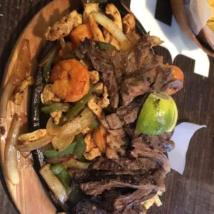 All meat Fajitas loaded with flavor was dinner and next days lunch.