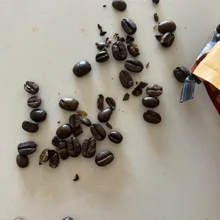 a bag of coffee beans