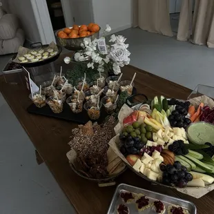 a variety of snacks on a table
