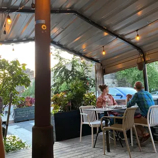 Covered eating area on Fairmount Ave