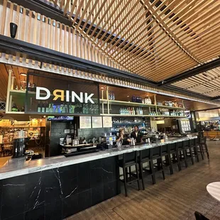 the bar and dining area