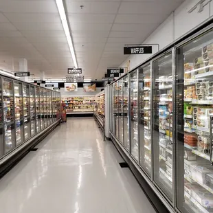 refrigerated refrigerators in a grocery store