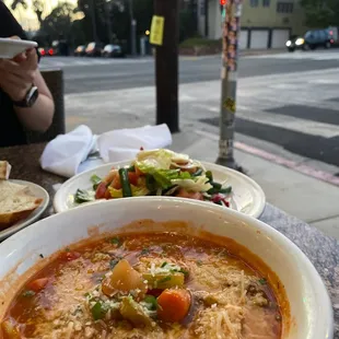 Minestrone and the Salad with Fenel!