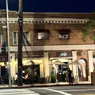 From across the street