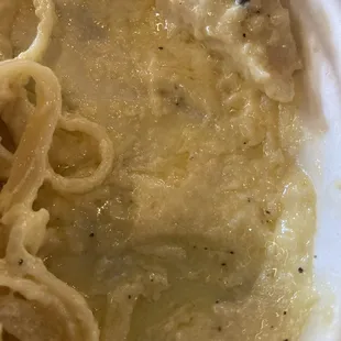 Fettuccine Alfredo with &quot;chicken&quot; ($12+$4)