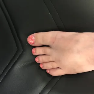 Pink glitter gel polish