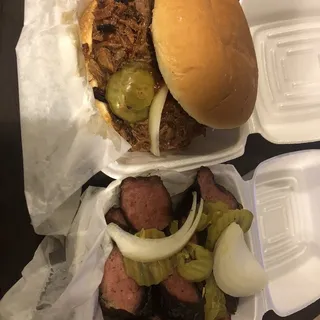 Chopped brisket sandwich