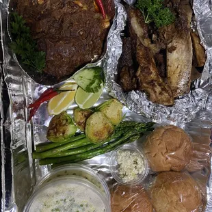 Family Dinner platter. Beef Ribs &amp; Lamb Neck