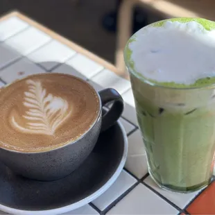 Latte &amp; matcha cloud (basically, matcha with a sweet cream cold foam)