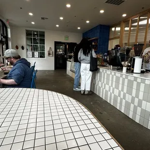 Interior seating on, not very busy day