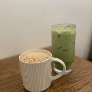 chai latte &amp; iced matcha latte