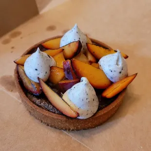 Plum &amp; black sesame tart