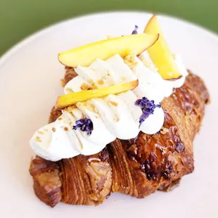 Lavender and peach croissant