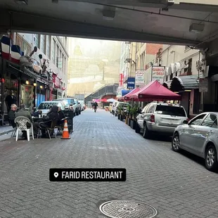 the entrance to farid restaurant