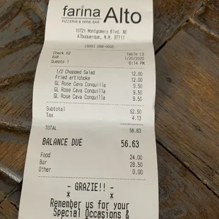 Full prices during happy hour was in between 5:10 and when she got the check.