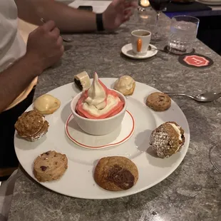 Italian homemade cookies and ice cream.  Yum!