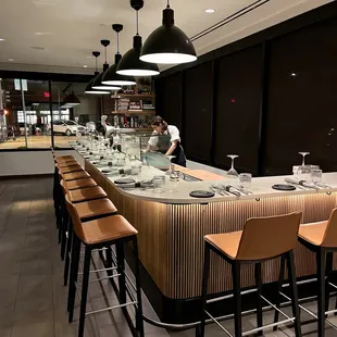 interior, sushi and sashimi