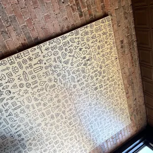 a wall with a pattern on it