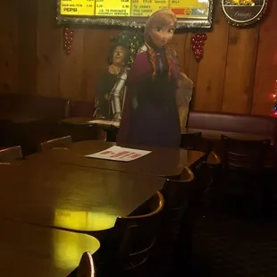 a table and chairs in a restaurant