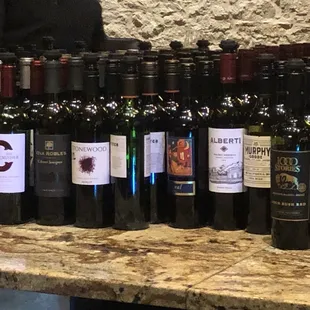 Just some of their available wine options