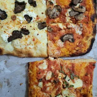 Slice Funghi ( Mushroom), Margherita Slice and Tartufo Nero (Black Truffle)