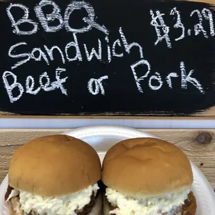 Our awesome BBQ sandwiches!