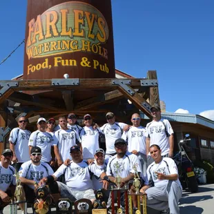 a group of people posing for a picture