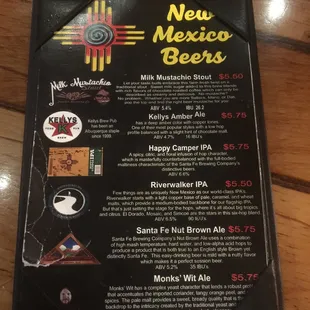 Features huge selection of beers on tap, including New Mexican beers.