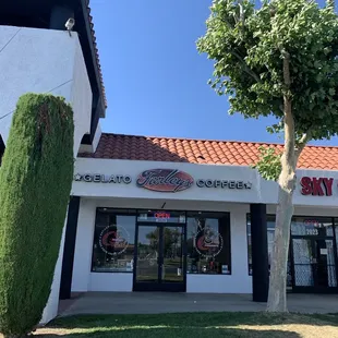 the front of the building