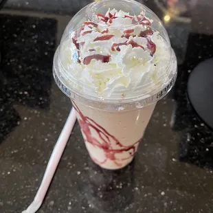 White chocolate raspberry frappe