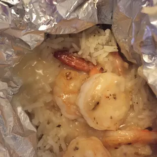 Rice not quinoa. Pure butter sauce. No fresh parsley. No garlic