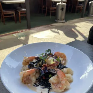squid ink pasta, delicious!