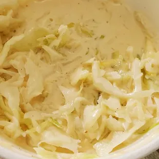 Watery coleslaw taste only like vinegar.
