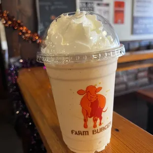 Seasonal peach shake, Yum!