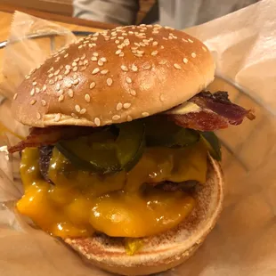 No. 6 double bacon cheeseburger