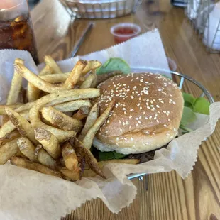 Special burger with bourbon relish and goat cheese