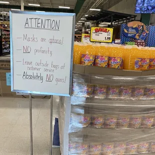 a sign at a grocery store