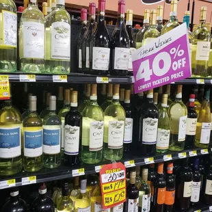 a variety of wines on display